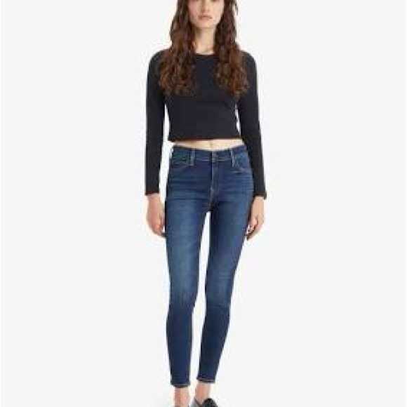 Levi's Denim - Levis Mid Rise Dark Wash Skinny Jeans Stretch Size 8